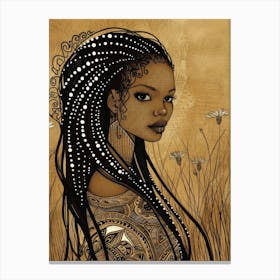 African Woman With Braids 1 Canvas Print