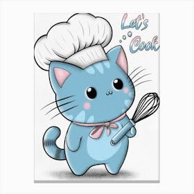 Let's Cook, Cute Cat Canvas Print