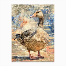 Goose Pastel Watercolour 2 Stampe su tela