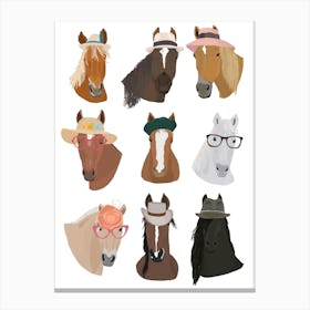 Horses In Hats Canvas Print