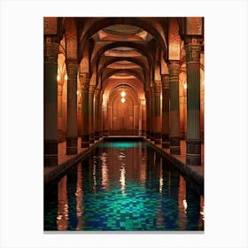 Basilica Cistern Yerebatan Sarnc Pixel Art 4 Canvas Print