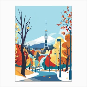 Sapporo Japan 2 Colourful Illustration Canvas Print