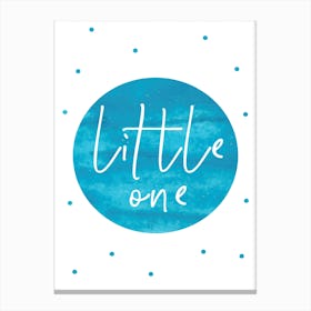 Little One Turquoise Watercolour Canvas Print