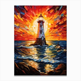 Lighthouse At Sunset 5 Canvas Print