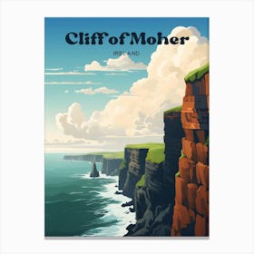 Cliff Of Moher Ireland Seaside Modern Travel Illustration Canvas Print