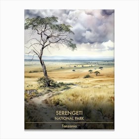 Serengeti National Park Tanzania Watercolour 2 Canvas Print