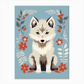 Baby Animal Illustration  Wolf 5 Canvas Print