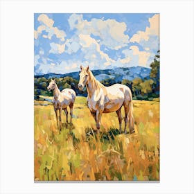 Horses Painting In Blue Ridge Mountains Virginia, Usa 4 Canvas Print
