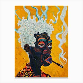 Man Smokes A Cigarette 3 Canvas Print