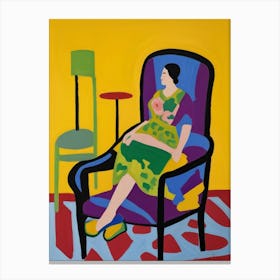 Woman In A Chair 1 Canvas Print