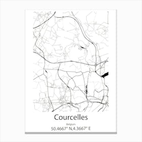 Courcelles,Belgium Minimalist Map Canvas Print