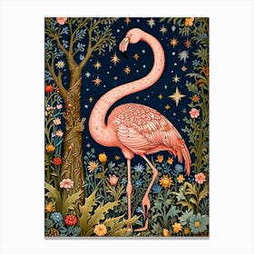 William Morris Pink Flamingo Canvas Print