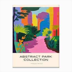 Abstract Park Collection Poster Parque Mexico Mexico City 2 Canvas Print