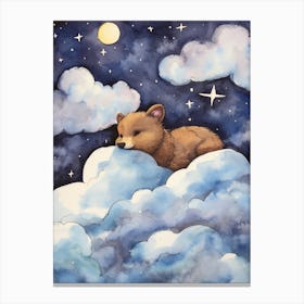 Baby Marten Sleeping In The Clouds Canvas Print