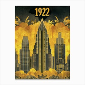 Aihrgdesign A Vintage Poster Showcasing Art Deco Architecture 6e8e48f2 E609 44df 82d3 50dc2f1342ca 2 Canvas Print