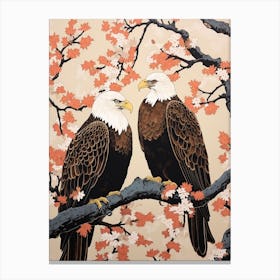 Art Nouveau Birds Poster Bald Eagle 1 Canvas Print
