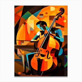 Cello Cubist - Jazz Musician Canvas Print