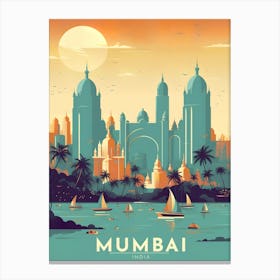 Mumbai India Retro Travel Canvas Print
