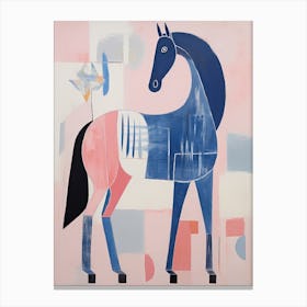 Playful Illustration Of Horse For Kids Room 4 Canvas Print