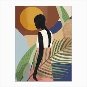 Tropical Girl Sunset 1 Canvas Print