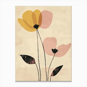 Bordeaux Flower Market Boho Minimalist Style Canvas Print