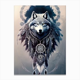 Wolf Dreamcatcher 10 Canvas Print