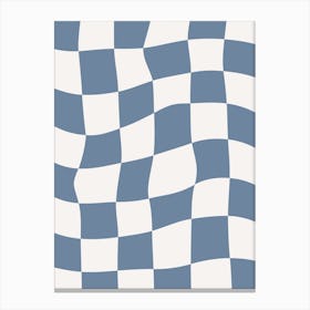 Checkerboard - Dusty Blue Canvas Print