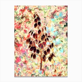 Impressionist Adam's Needle Botanical Painting in Blush Pink and Gold Canvas Print