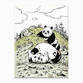 Panda Bears Canvas Print