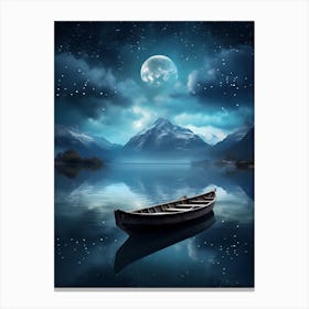 Moonlight Over Lake 1 Canvas Print