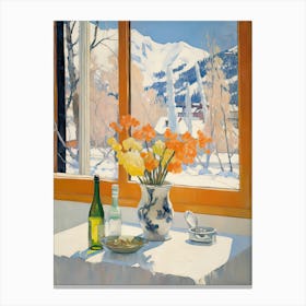 The Windowsill Of Aspen   Usa Snow Inspired By Matisse 3 Canvas Print