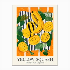Marche Aux Legumes Yellow Squash Summer Illustration 1 Canvas Print