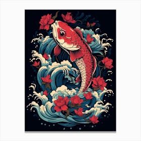 Koi Fish Japanese Style Illustration 8 Canvas Print