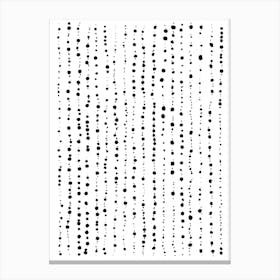 Minimal Dots Lines Black White Canvas Print