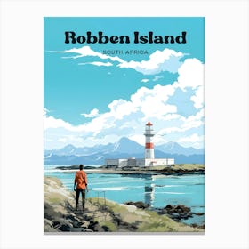 Robben Island South Africa Lighthouse Travel Art Canvas Print