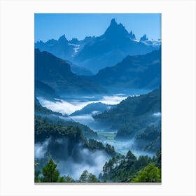 Misty Mountain Valley Canvas Print