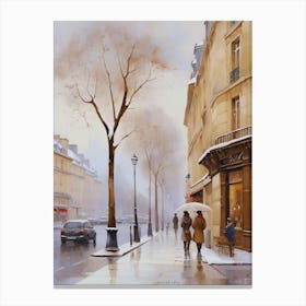 Paris In The Rain. Canvas Print