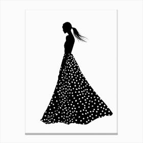 Silhouette Of A Woman In A Dress Canvas Print