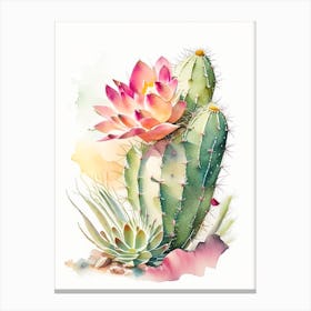Easter Cactus Storybook Watercolours Canvas Print