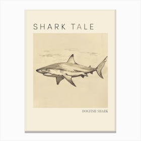 Dogfish Shark Vintage Illustration 2 Poster Canvas Print