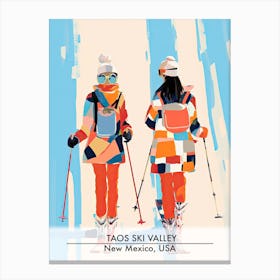 Taos Ski Valley   New Mexico Usa, Ski Resort Poster Illustration 1 Canvas Print