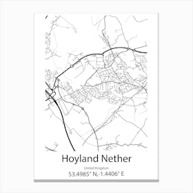 Hoyland,Norway Minimalist Map Canvas Print