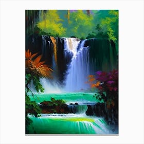 Kuang Si Falls, Laos Nat Viga Style Canvas Print