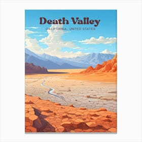 Death Valley California Nature Modern Travel Illustration Canvas Print