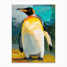 King Penguin Bleaker Island Colour Block Painting 1 Canvas Print