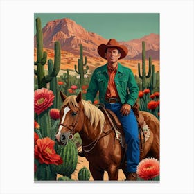 Cowboy In The Desert 10 Canvas Print