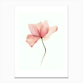 Pink Flower Watercolor Painting 1 Canvas Print