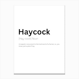 Haycock Definition Meaning Canvas Print