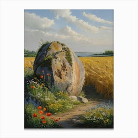 Rock In The Field Canvas Print