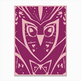 Abstract Owl Two Tone Purple 1 Canvas Print